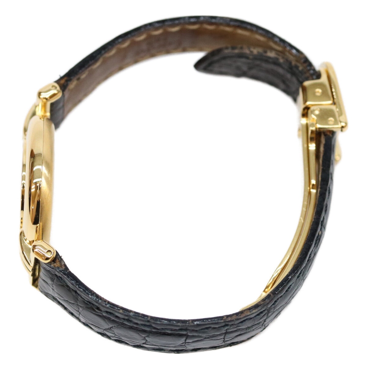 Cartier カルティエ 90s W1006654 925 マストコリゼSM ヴェルメイユ クロコ サイドトリニティ文字盤 QZ 時計 腕時計