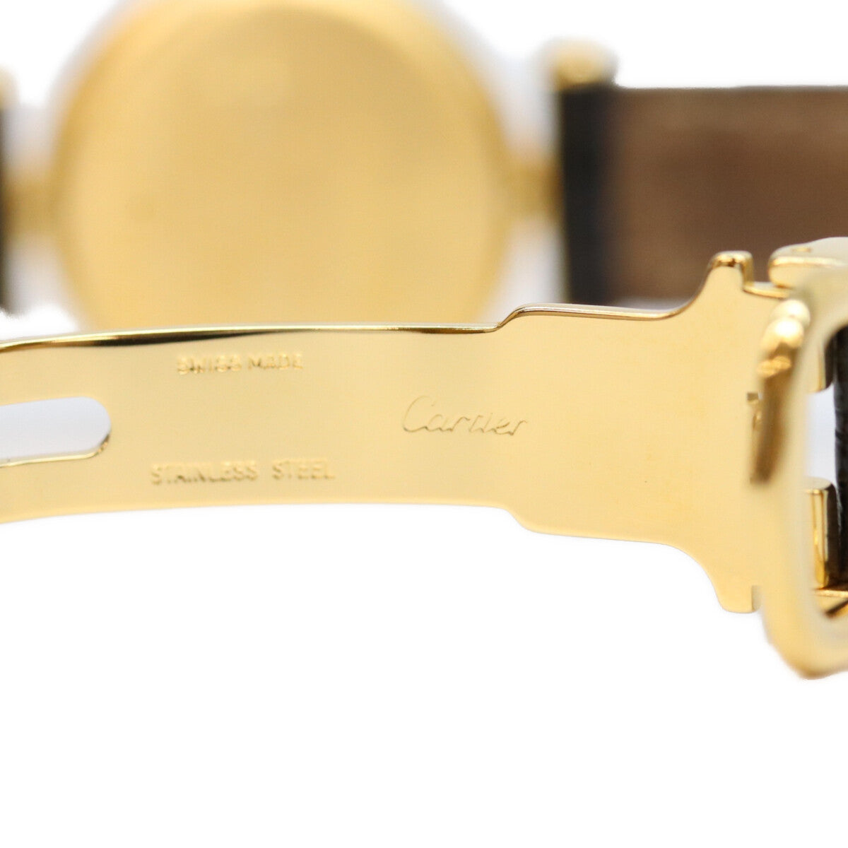 Cartier カルティエ 90s W1006654 925 マストコリゼSM ヴェルメイユ クロコ サイドトリニティ文字盤 QZ 時計 腕時計