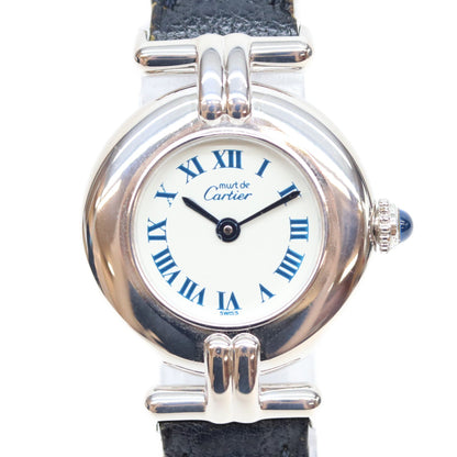 Cartier カルティエ 90s W1001665 925 シルバー マストコリゼSM QZ 時計 腕時計