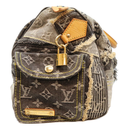LOUIS VUITTON ルイヴィトン 07年 M95381 モノグラムデニム パッチワーク 黒 スピーデ30 ボストンバッグ ボストンバッグ