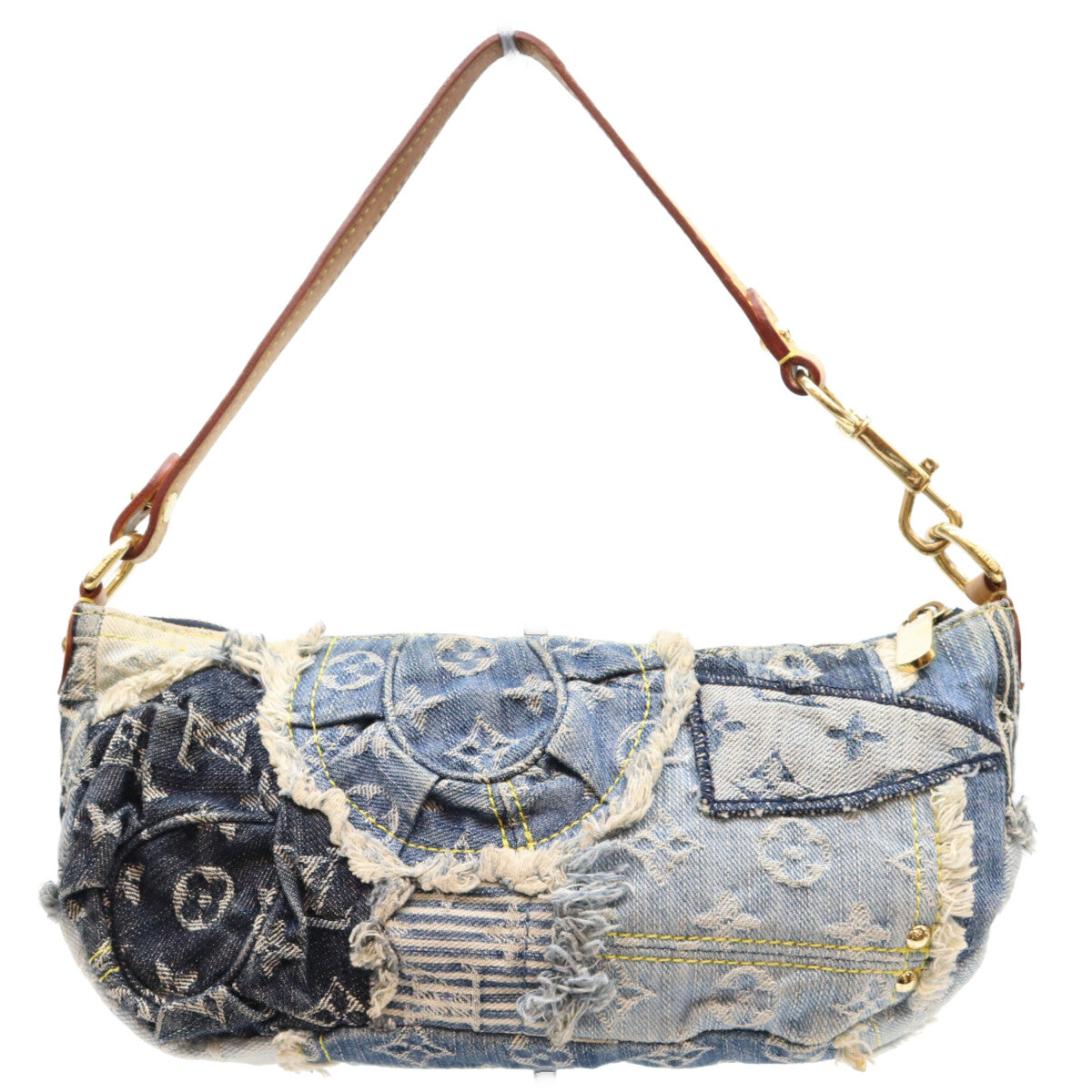 LOUIS VUITTON ルイヴィトン 07年 M95382 モノグラムデニム パッチワーク ブルー パウチィ ショルダーバッグ ショルダーバッグ