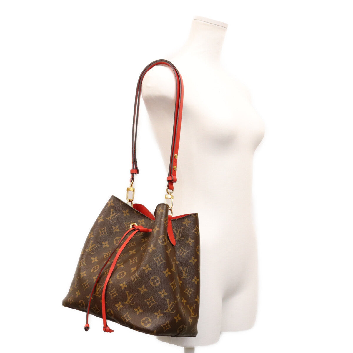 LOUIS VUITTON ルイヴィトン 17年 M44021 モノグラム コクリコレッド ネオノエMM ショルダーバッグ ショルダーバッグ