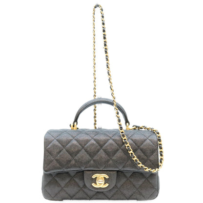 CHANEL シャネル 31番 AS2431 黒 キャビア ゴールド金具 トップハンドルミニマトラッセ20 ショルダーバッグ ショルダーバッグ