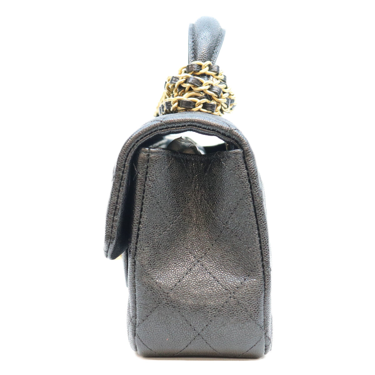 CHANEL シャネル 31番 AS2431 黒 キャビア ゴールド金具 トップハンドルミニマトラッセ20 ショルダーバッグ ショルダーバッグ