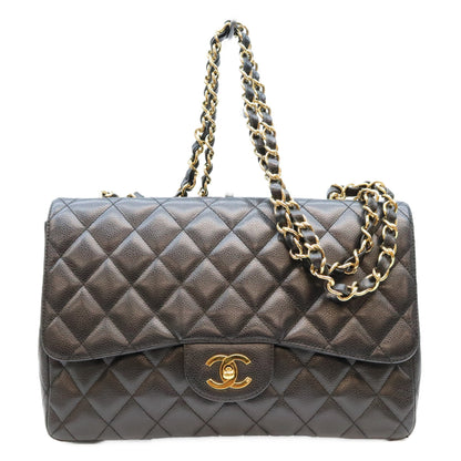 CHANEL シャネル 12番 A28600 黒 キャビア G金具 シングル デカマトラッセ30 ショルダーバッグ