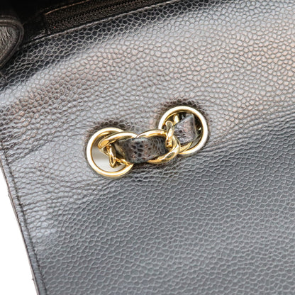 CHANEL シャネル 12番 A28600 黒 キャビア G金具 シングル デカマトラッセ30 ショルダーバッグ