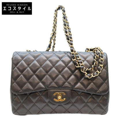 CHANEL シャネル 12番 A28600 黒 キャビア G金具 シングル デカマトラッセ30 ショルダーバッグ