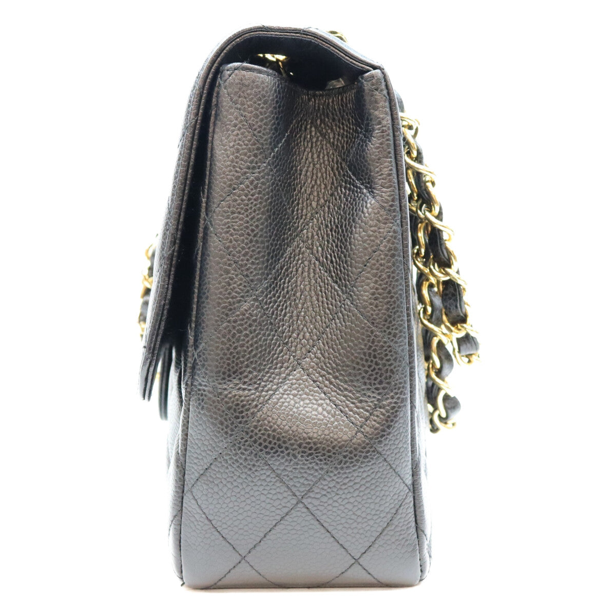 CHANEL シャネル 12番 A28600 黒 キャビア G金具 シングル デカマトラッセ30 ショルダーバッグ