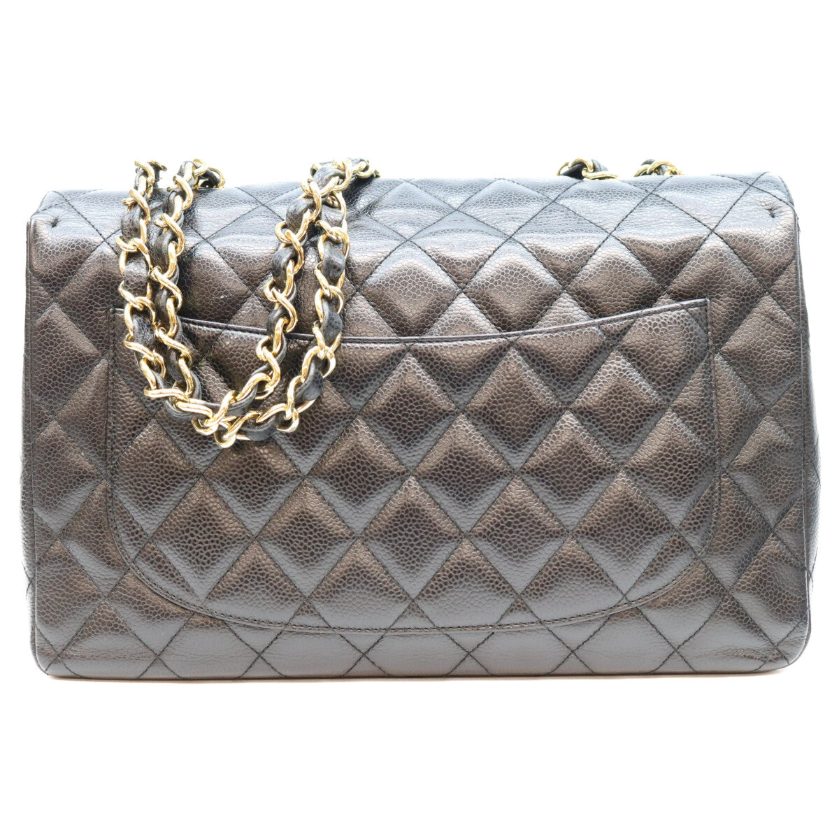 CHANEL シャネル 12番 A28600 黒 キャビア G金具 シングル デカマトラッセ30 ショルダーバッグ