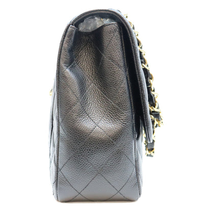 CHANEL シャネル 12番 A28600 黒 キャビア G金具 シングル デカマトラッセ30 ショルダーバッグ