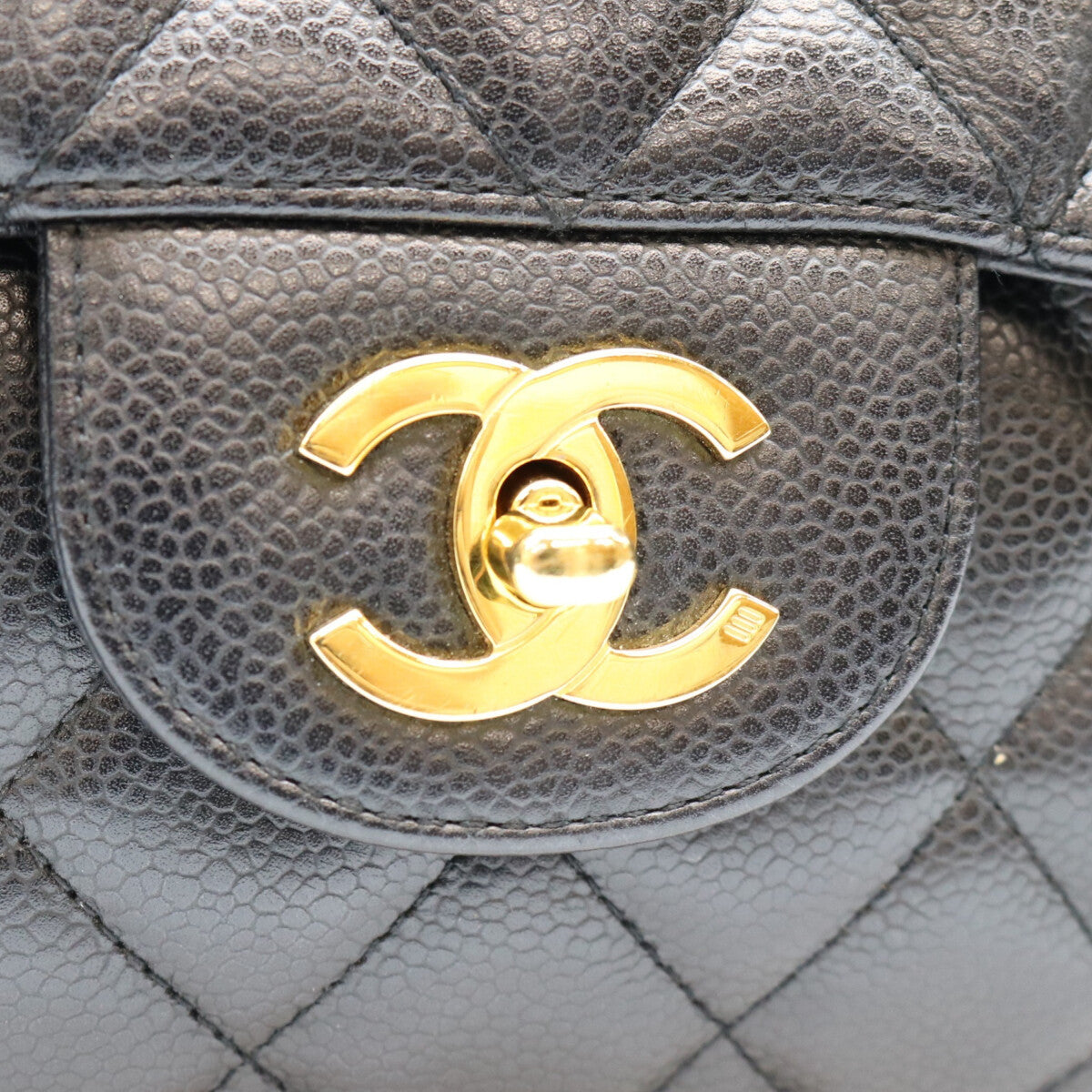CHANEL シャネル 12番 A28600 黒 キャビア G金具 シングル デカマトラッセ30 ショルダーバッグ