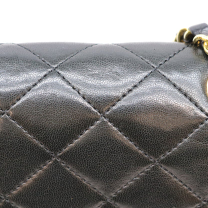 CHANEL シャネル 0番 黒 ラム パリ限定 Wフラップ マトラッセ26 ショルダーバッグ ショルダーバッグ