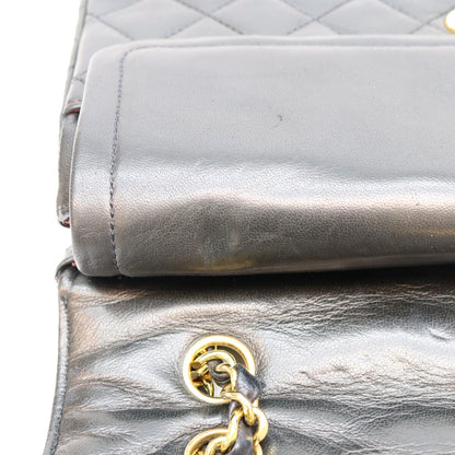 CHANEL シャネル 0番 黒 ラム パリ限定 Wフラップ マトラッセ26 ショルダーバッグ ショルダーバッグ