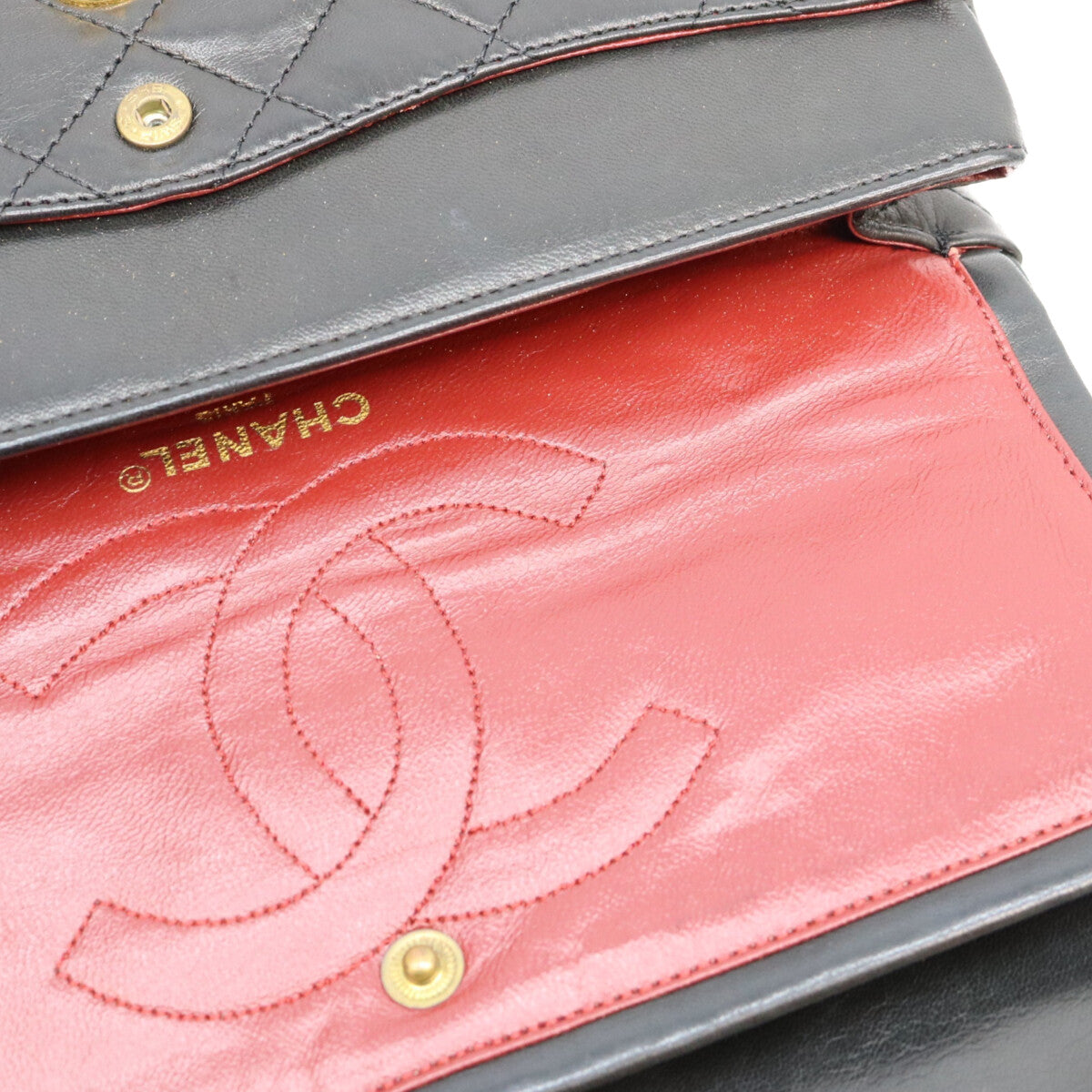 CHANEL シャネル 0番 黒 ラム パリ限定 Wフラップ マトラッセ26 ショルダーバッグ ショルダーバッグ