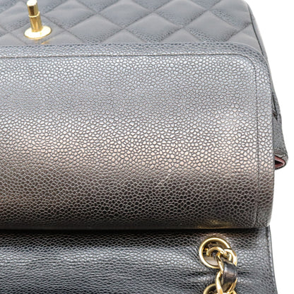 CHANEL シャネル A58600 29番 黒 キャビア G金具 Wフラップ デカマトラッセ30 ショルダーバッグ ショルダーバッグ