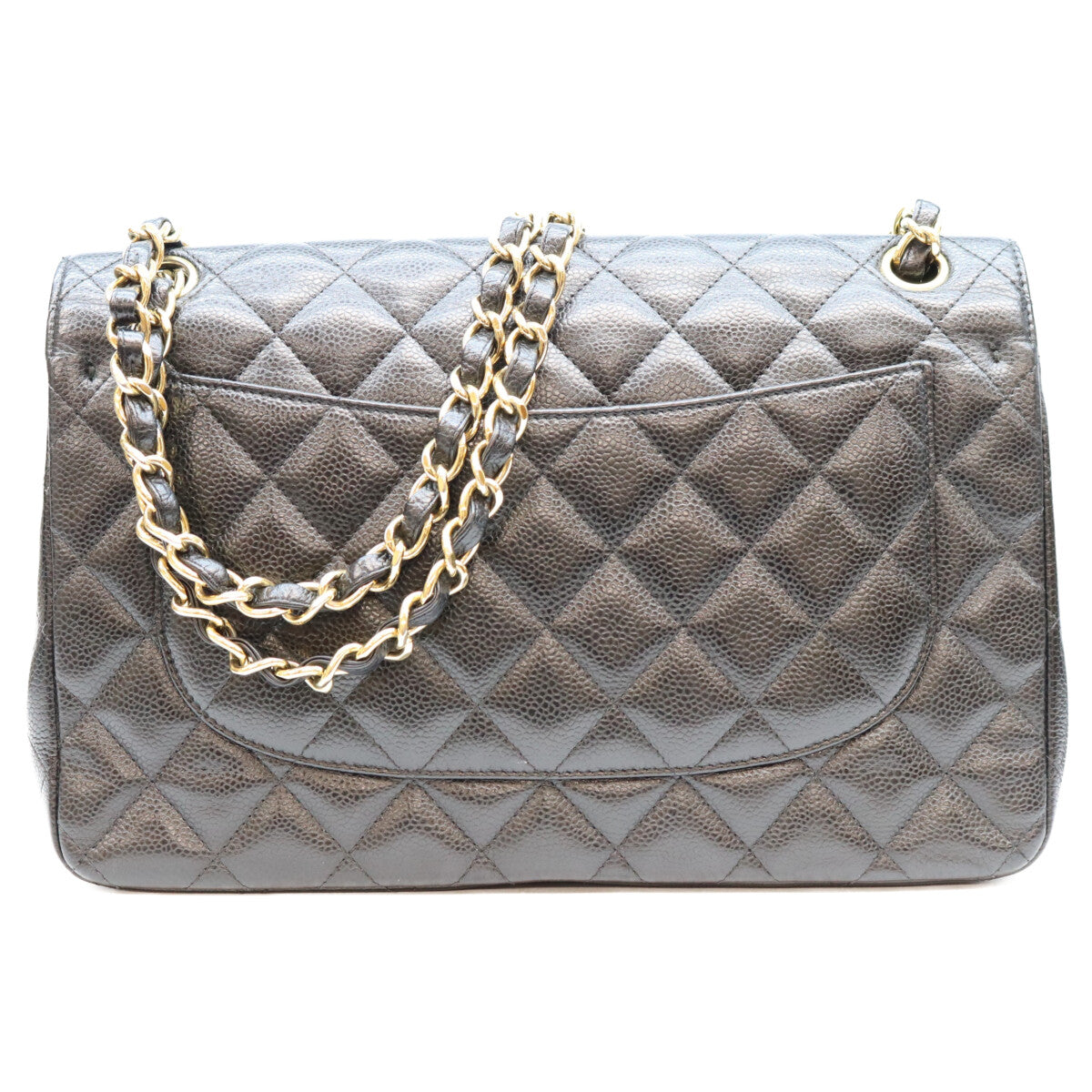 CHANEL シャネル A58600 29番 黒 キャビア G金具 Wフラップ デカマトラッセ30 ショルダーバッグ ショルダーバッグ