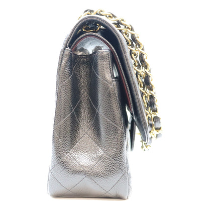 CHANEL シャネル A58600 29番 黒 キャビア G金具 Wフラップ デカマトラッセ30 ショルダーバッグ ショルダーバッグ
