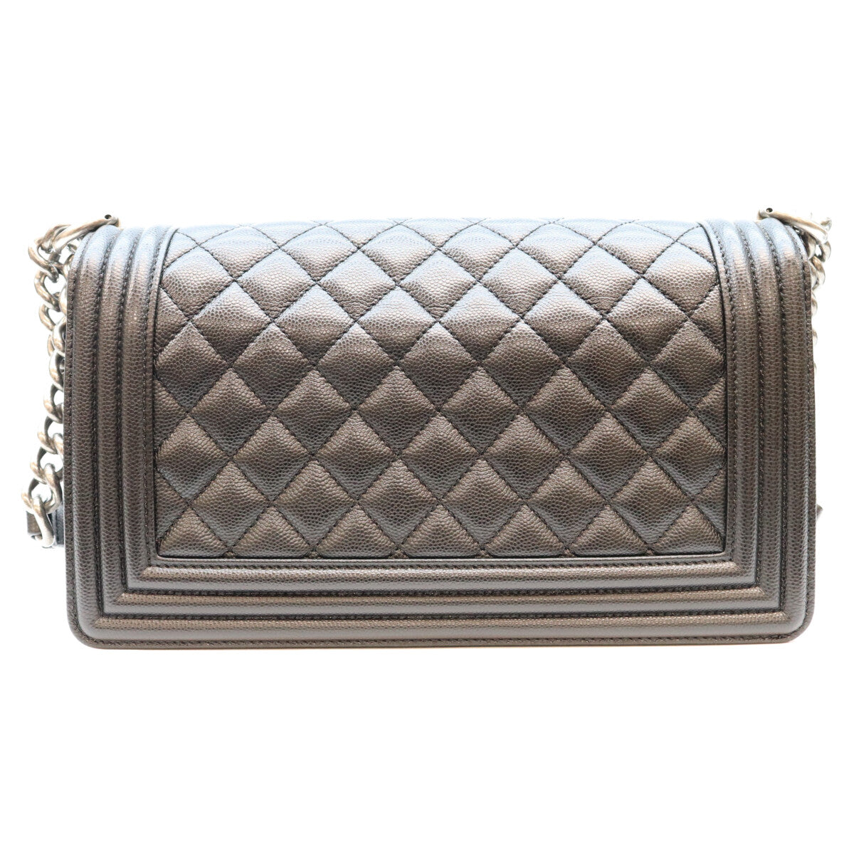 CHANEL シャネル A67086 黒 キャビア SV金具 ボーイシャネル25 ミディアム チェーンショルダーバッグ ショルダーバッグ