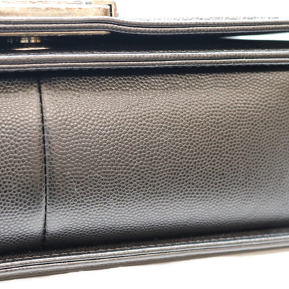 CHANEL シャネル A67086 黒 キャビア SV金具 ボーイシャネル25 ミディアム チェーンショルダーバッグ ショルダーバッグ