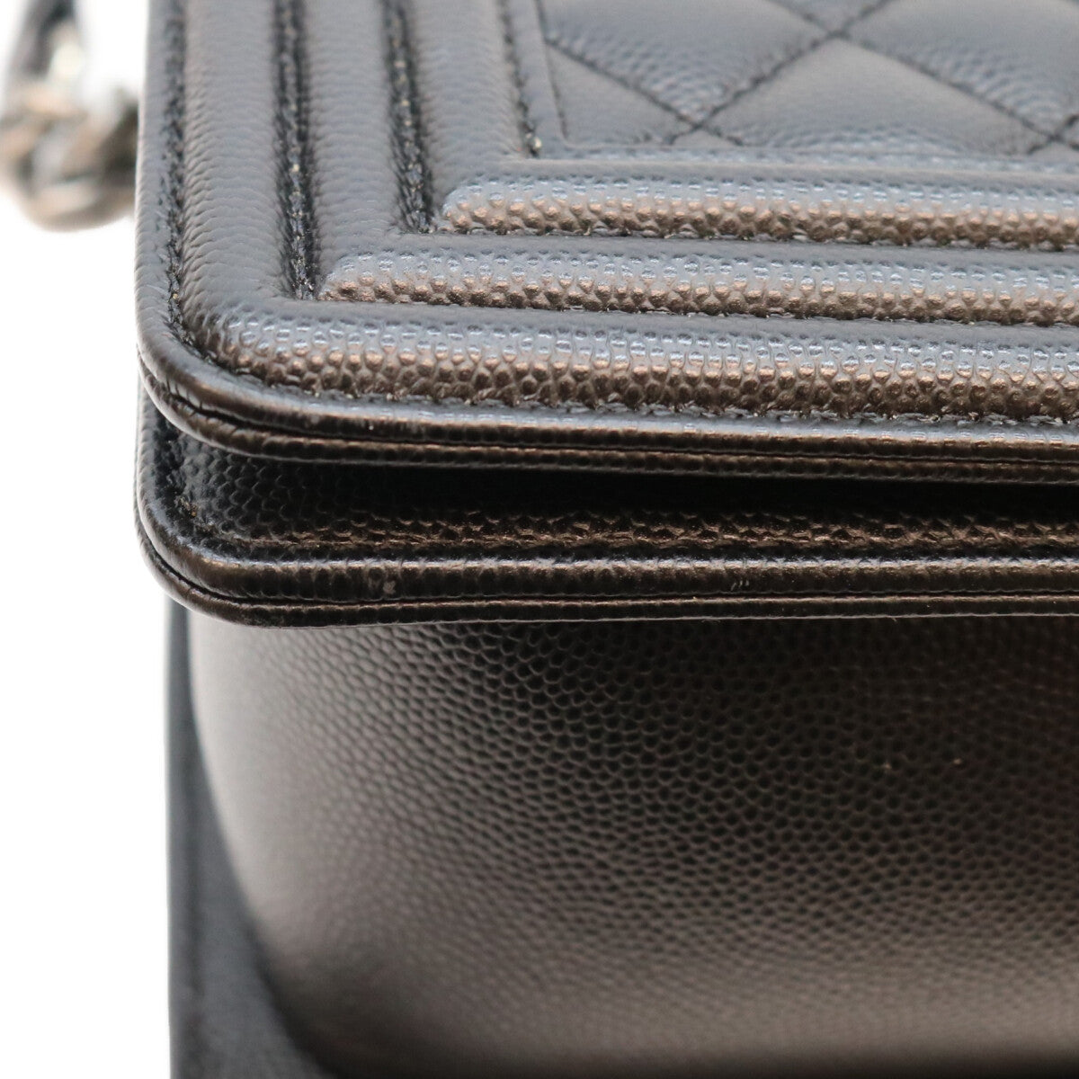 CHANEL シャネル A67086 黒 キャビア SV金具 ボーイシャネル25 ミディアム チェーンショルダーバッグ ショルダーバッグ