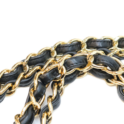 CHANEL シャネル 18番 A58600 黒 ラム G金具 Wフラップ デカマトラッセ30 ショルダーバック ショルダーバッグ