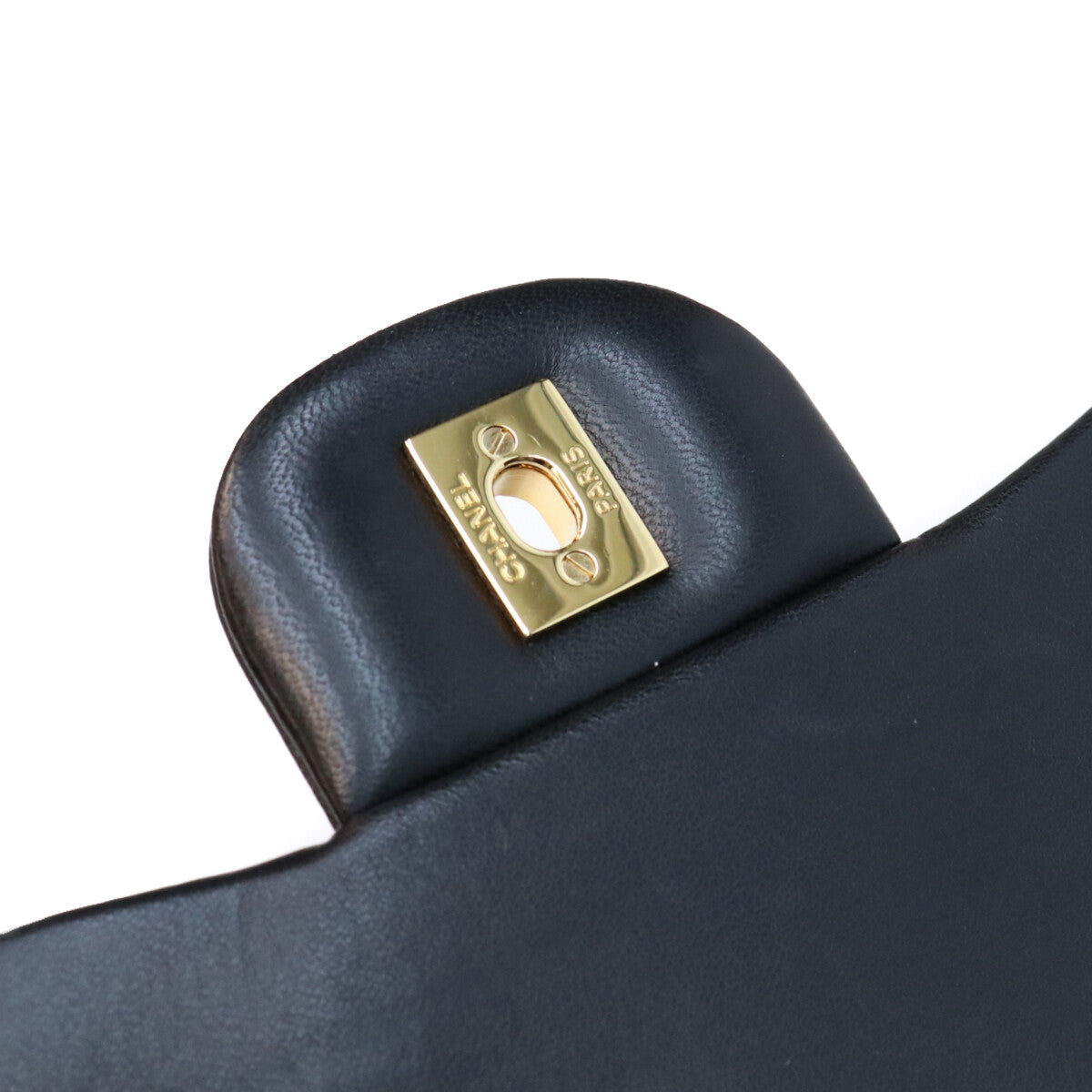 CHANEL シャネル 18番 A58600 黒 ラム G金具 Wフラップ デカマトラッセ30 ショルダーバック ショルダーバッグ