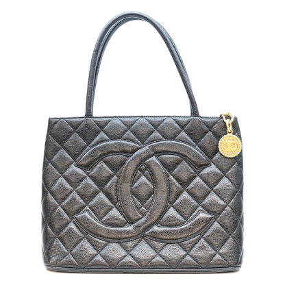 CHANEL シャネル 6番 A01804 黒 G金具 キャビア 復刻トートバッグ トートバッグ