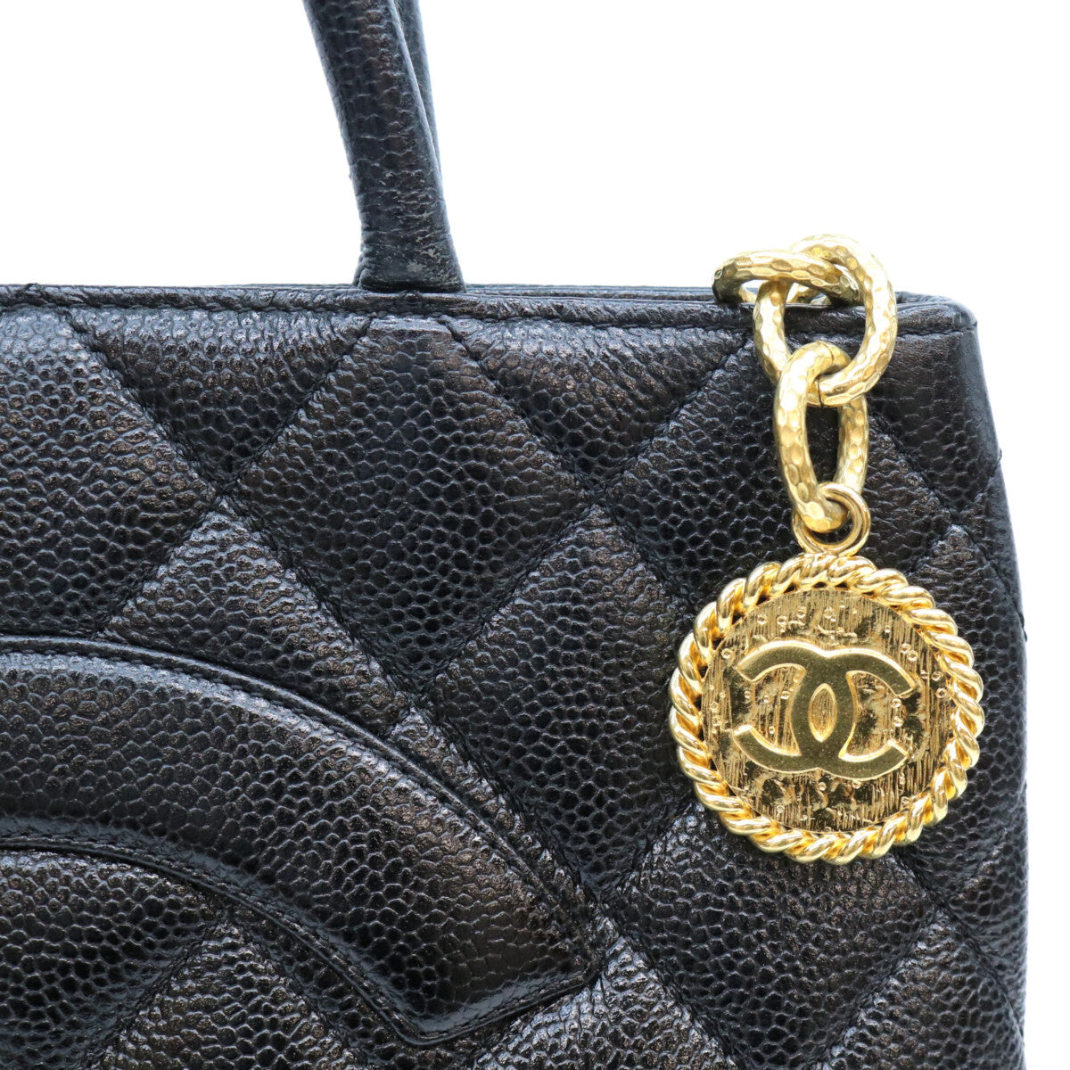 CHANEL シャネル 6番 A01804 黒 G金具 キャビア 復刻トートバッグ トートバッグ