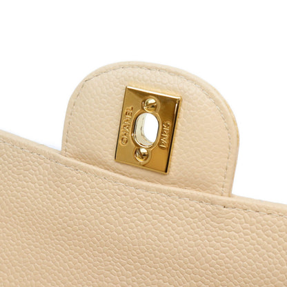 CHANEL シャネル 16番 A01112 ライトベージュ キャビア G金具 マトラッセ25 ショルダーバッグ ショルダーバッグ