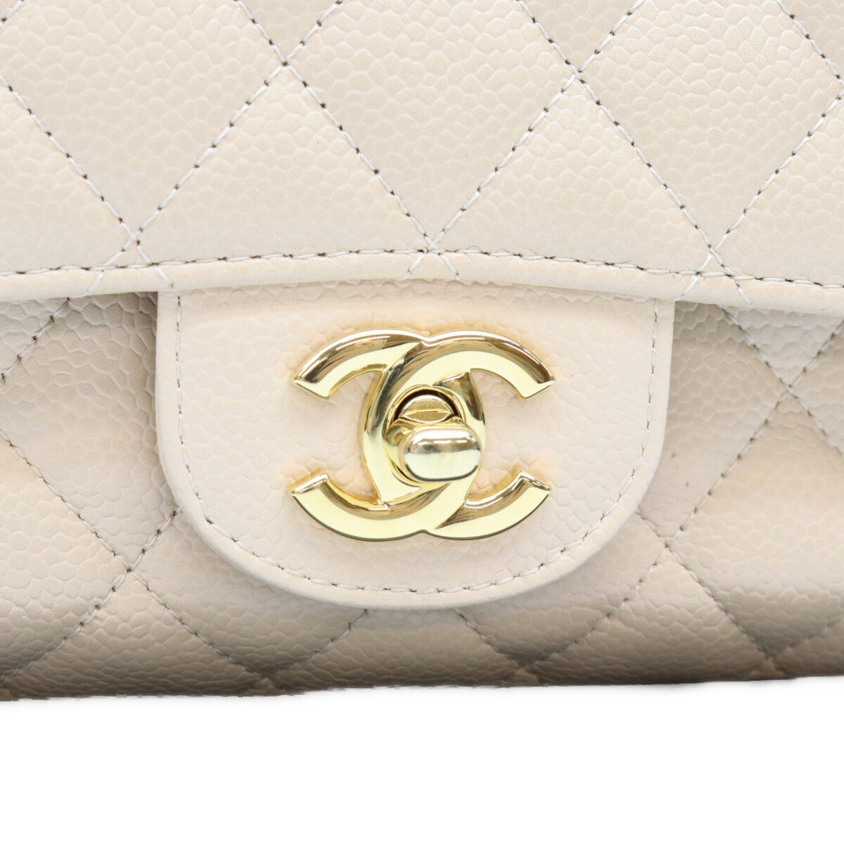CHANEL シャネル 16番 A01112 ライトベージュ キャビア G金具 マトラッセ25 ショルダーバッグ ショルダーバッグ