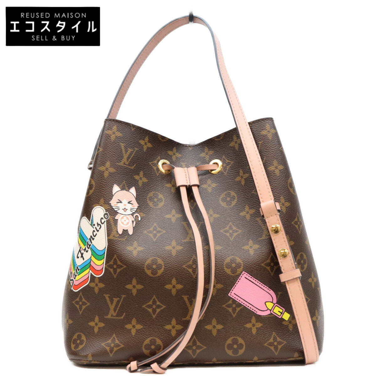 LOUIS VUITTON ルイヴィトン 19年 M44022 モノグラム ローズプードル ワールドツアー ネオノエMM ショルダーバッグ ショルダーバッグ