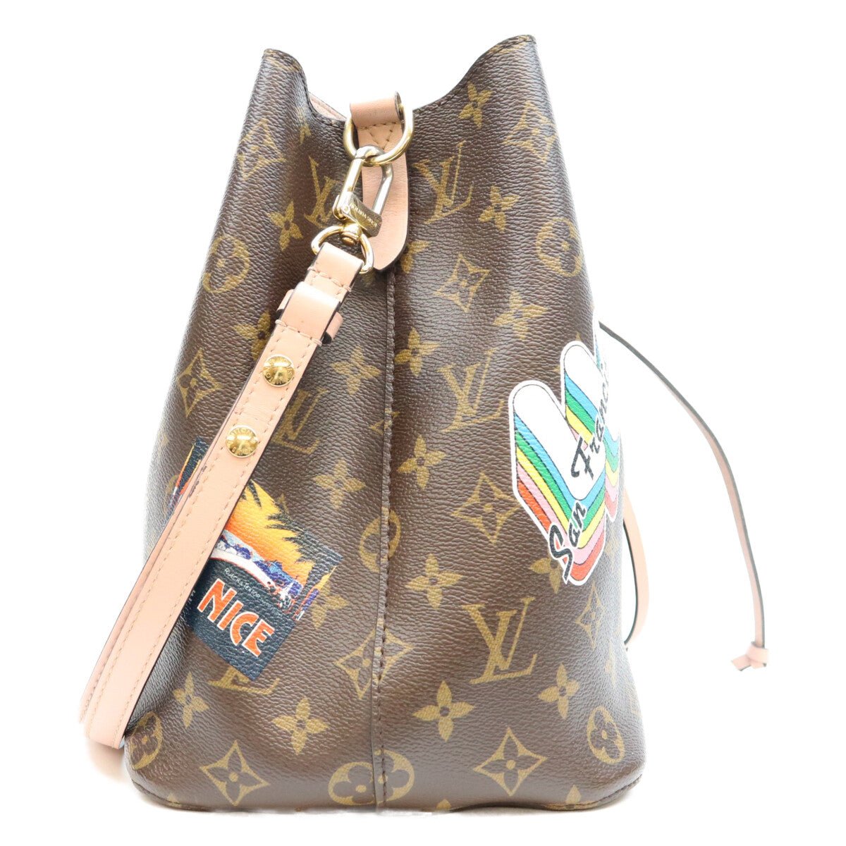 LOUIS VUITTON ルイヴィトン 19年 M44022 モノグラム ローズプードル ワールドツアー ネオノエMM ショルダーバッグ ショルダーバッグ
