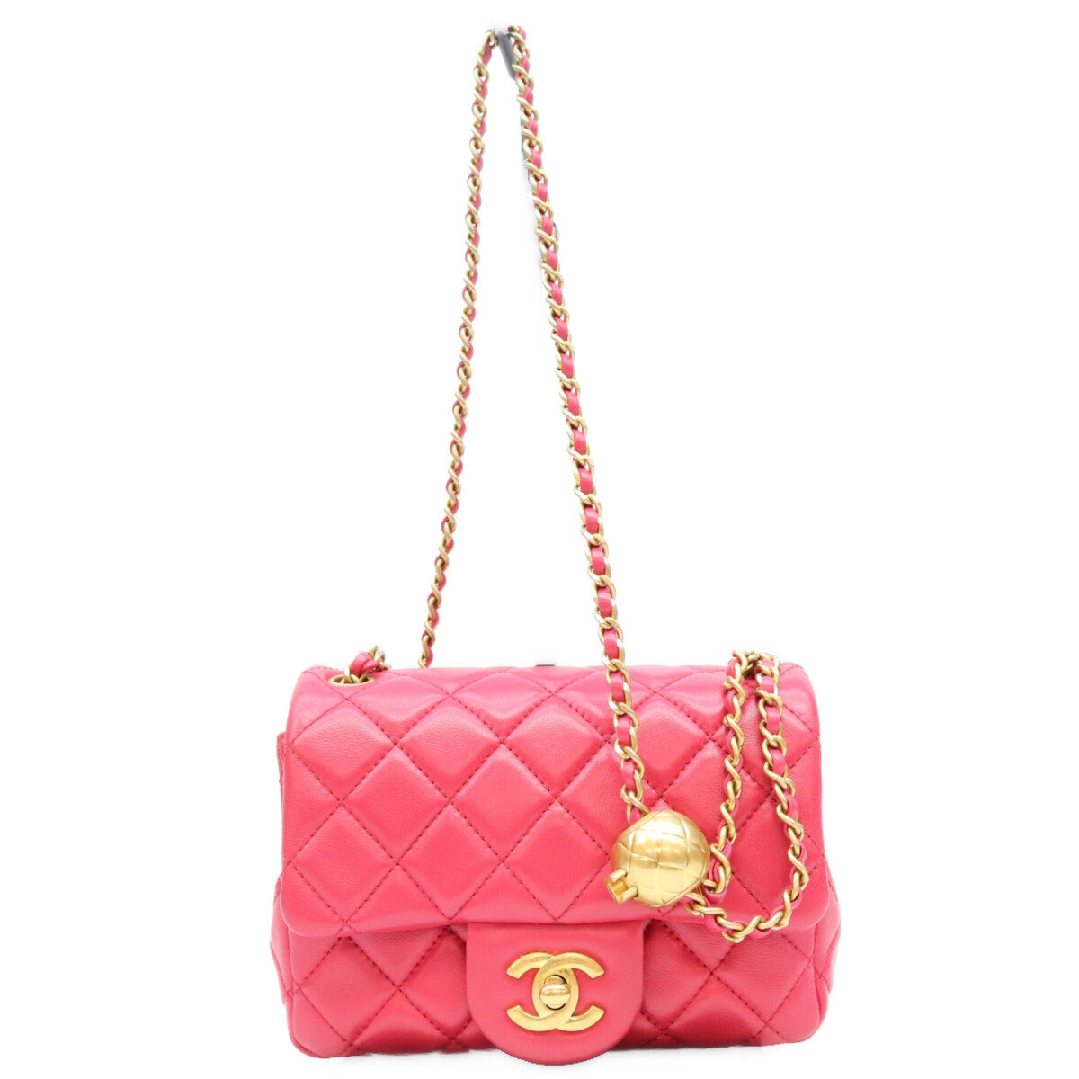 CHANEL シャネル 29番 AS1786 ネオピンク ラム G金具 パールクラッシュ ココボール ミニマトラッセ17 ショルダーバッグ ショルダーバッグ