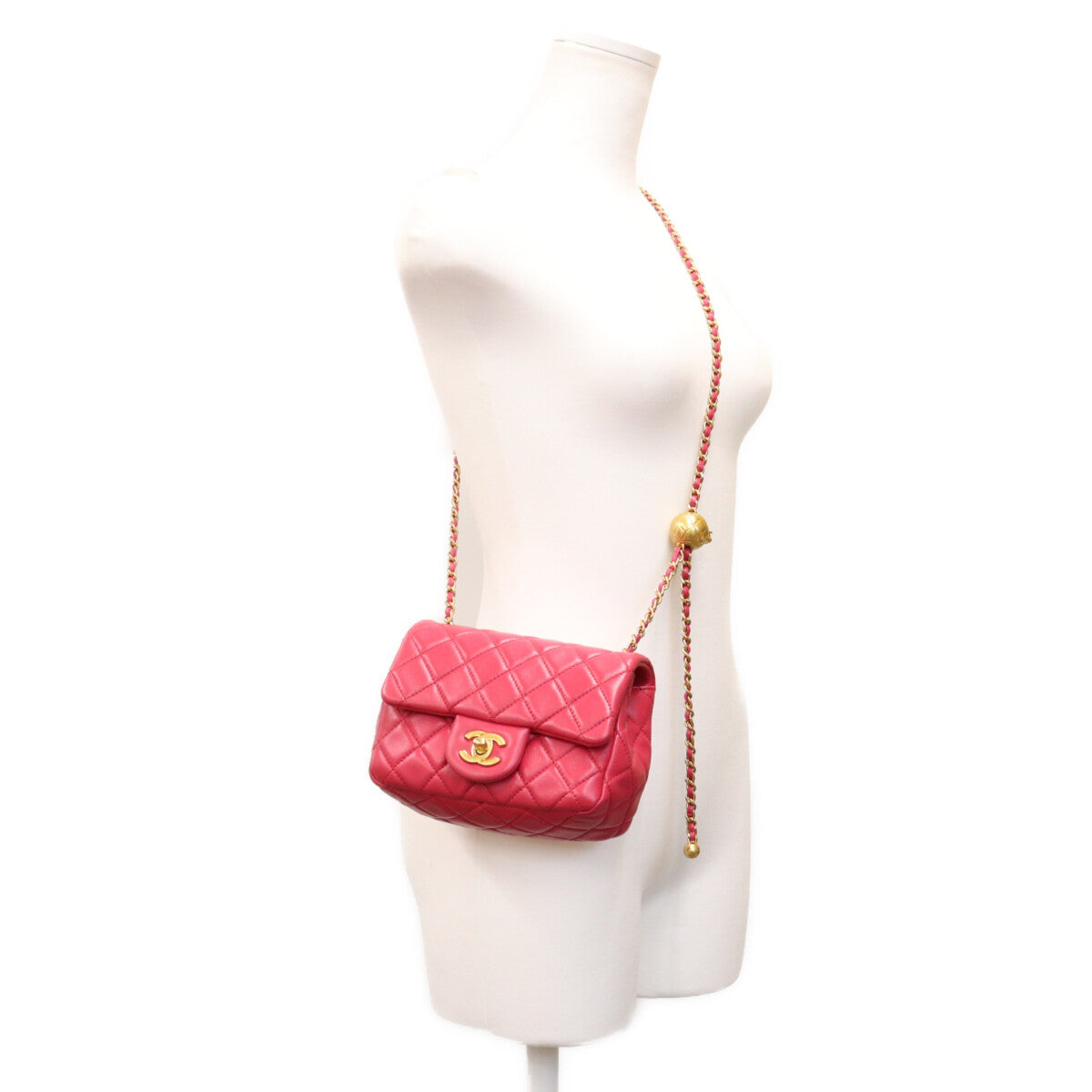 CHANEL シャネル 29番 AS1786 ネオピンク ラム G金具 パールクラッシュ ココボール ミニマトラッセ17 ショルダーバッグ ショルダーバッグ