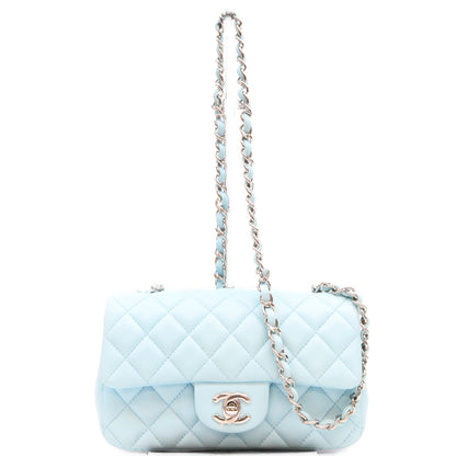 CHANEL シャネル 31番 A69900 サックスブルー ラム シルバー金具 ミニマトラッセ20 ミニクラシックフラップ ショルダーバッグ ショルダーバッグ