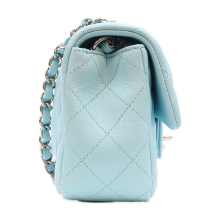 CHANEL シャネル 31番 A69900 サックスブルー ラム シルバー金具 ミニマトラッセ20 ミニクラシックフラップ ショルダーバッグ ショルダーバッグ