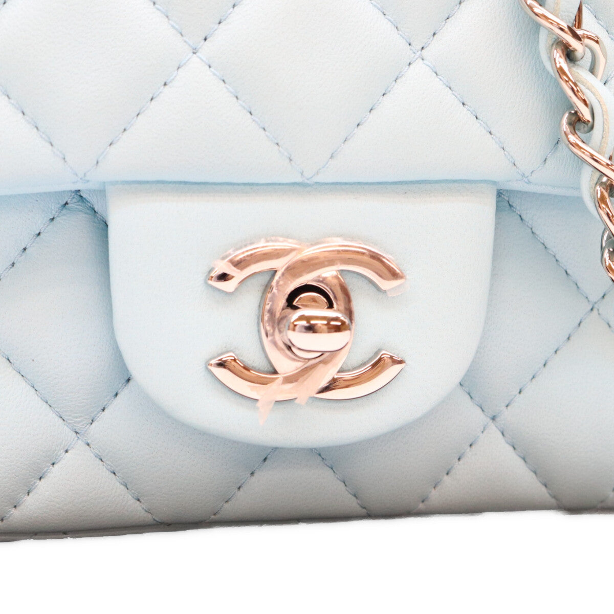 CHANEL シャネル 31番 A69900 サックスブルー ラム シルバー金具 ミニマトラッセ20 ミニクラシックフラップ ショルダーバッグ ショルダーバッグ