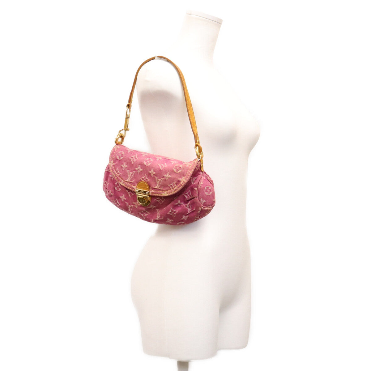 LOUIS VUITTON ルイヴィトン 06年 M95216 モノグラムデニム フューシャピンク ミニプリーティ ショルダーバッグ ショルダーバッグ