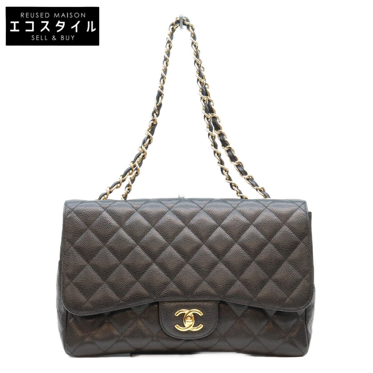 CHANEL シャネル 13番 A28600 黒 キャビア G金具 シングル デカマトラッセ30 ショルダーバッグ ショルダーバッグ
