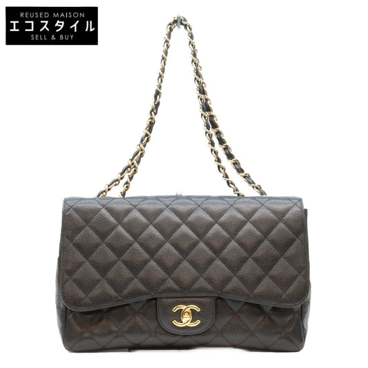 CHANEL シャネル 13番 A28600 黒 キャビア G金具 シングル デカマトラッセ30 ショルダーバッグ ショルダーバッグ