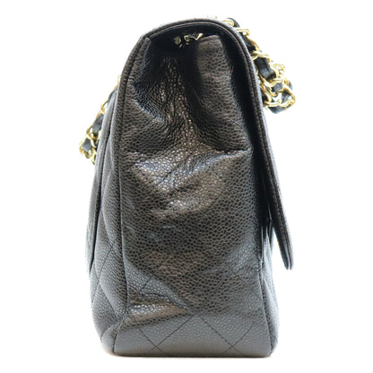 CHANEL シャネル 13番 A28600 黒 キャビア G金具 シングル デカマトラッセ30 ショルダーバッグ ショルダーバッグ