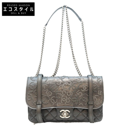 CHANEL シャネル 19番 A94074 黒 カーフ S金具 パリダラス スタッズバックルフラップ ショルダーバッグ ショルダーバッグ