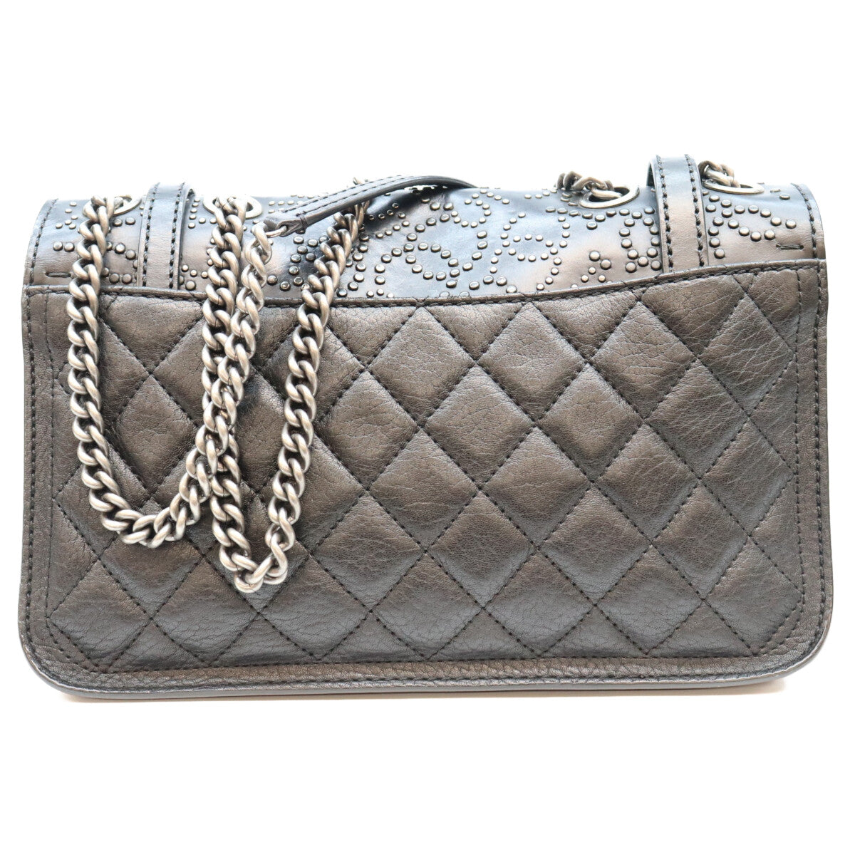 CHANEL シャネル 19番 A94074 黒 カーフ S金具 パリダラス スタッズバックルフラップ ショルダーバッグ ショルダーバッグ