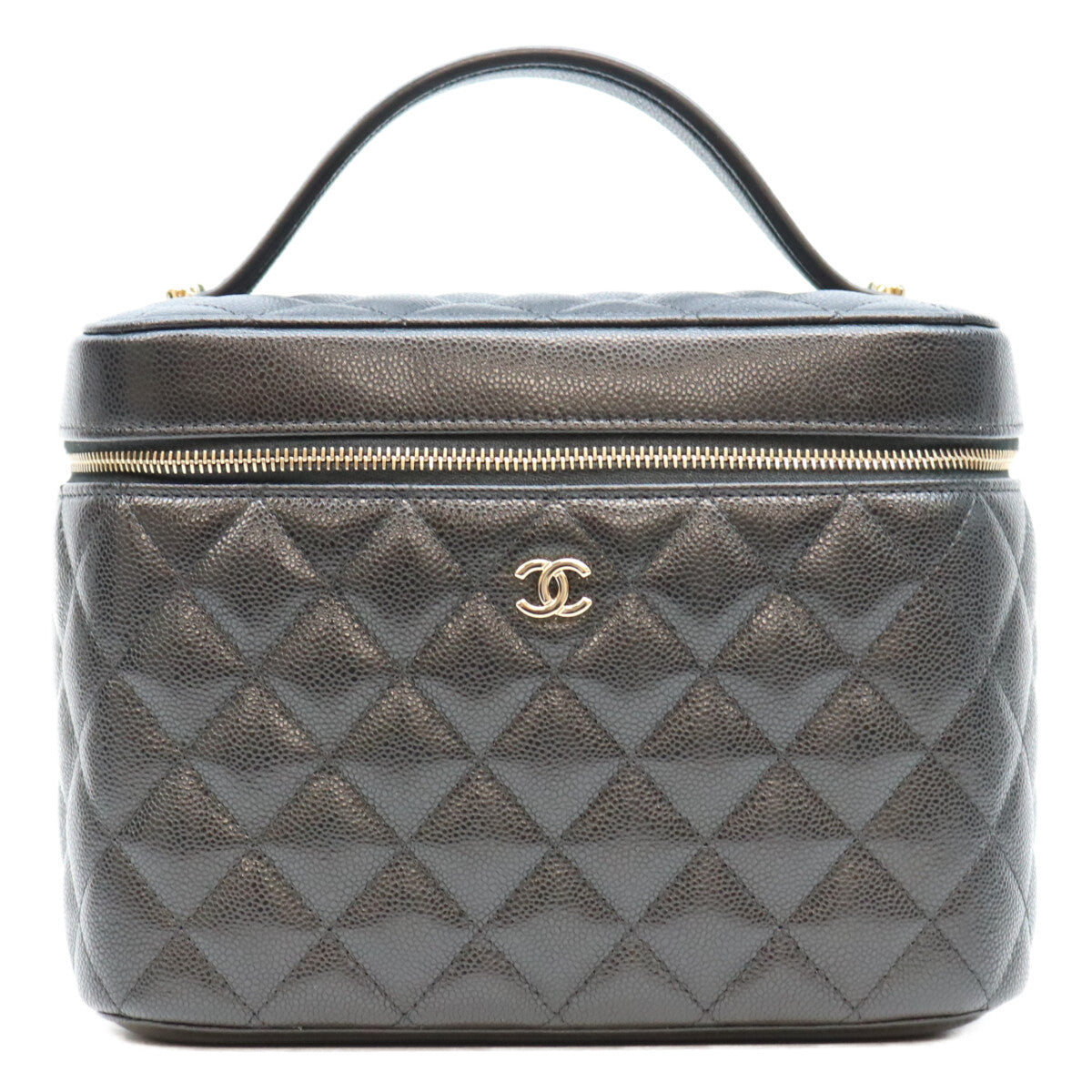 CHANEL シャネル AP2573 黒 タイムレスクラシック キャビア G金具 トップハンドル バニティ ハンドバッグ ハンドバッグ