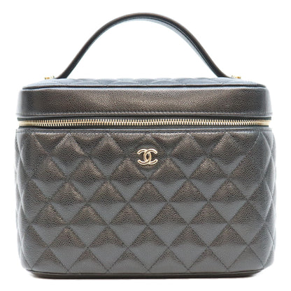 CHANEL シャネル AP2573 黒 タイムレスクラシック キャビア G金具 トップハンドル バニティ ハンドバッグ ハンドバッグ
