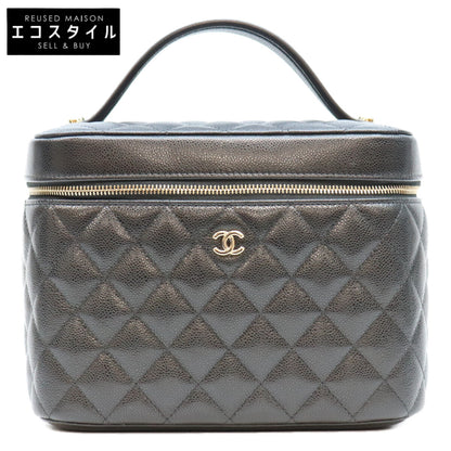 CHANEL シャネル AP2573 黒 タイムレスクラシック キャビア G金具 トップハンドル バニティ ハンドバッグ ハンドバッグ