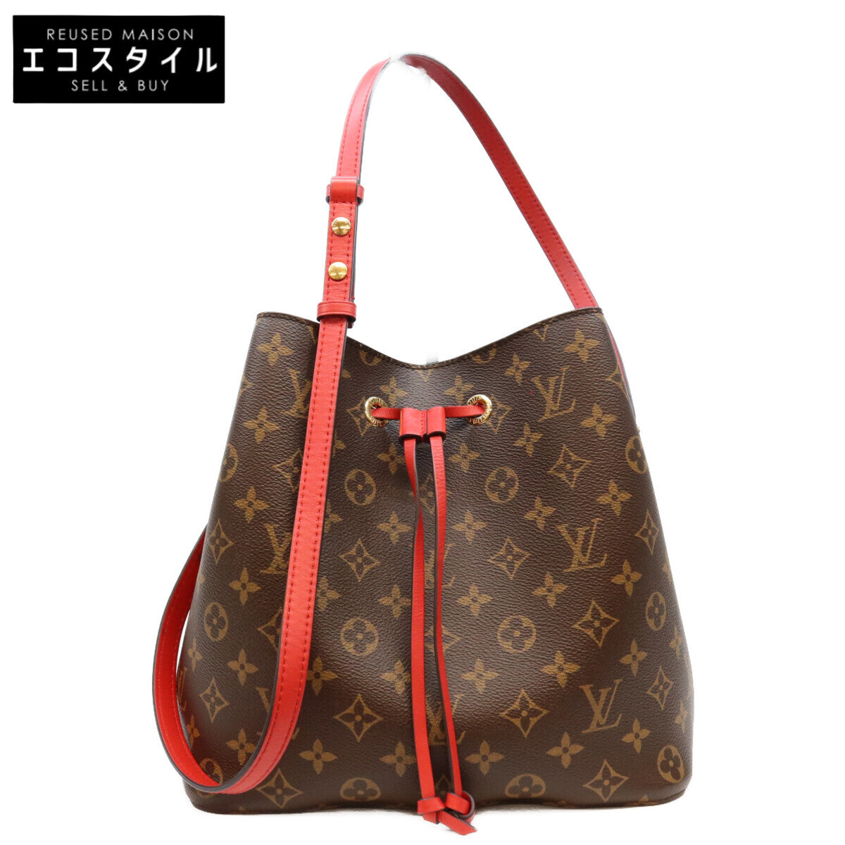LOUIS VUITTON ルイヴィトン 18年 M44021 モノグラム コクリコレッド ネオノエMM ショルダーバッグ ショルダーバッグ