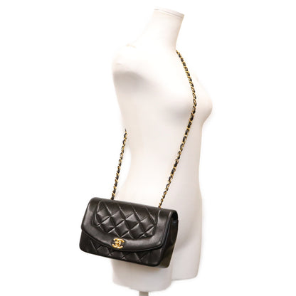 CHANEL シャネル 3番 A01164 黒 マトラッセ ラムスキン ゴールド金具 ダイアナ22 ショルダーバッグ ショルダーバッグ