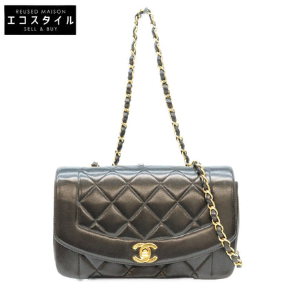 CHANEL シャネル 3番 A01164 黒 マトラッセ ラムスキン ゴールド金具 ダイアナ22 ショルダーバッグ ショルダーバッグ