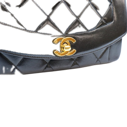 CHANEL シャネル 3番 A01164 黒 マトラッセ ラムスキン ゴールド金具 ダイアナ22 ショルダーバッグ ショルダーバッグ